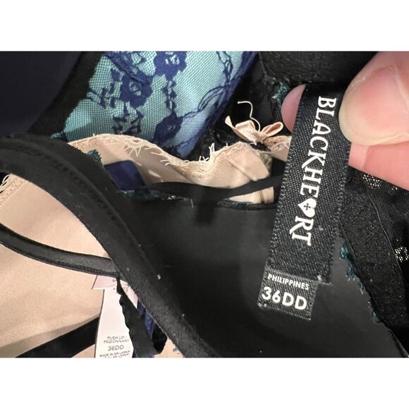 Set Of Womens Lace & Solid Bras Blackheart & Adore Me 36DD & 38D Mixed Styles - Picture 4 of 4